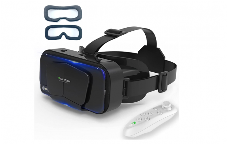 VR headset with remote