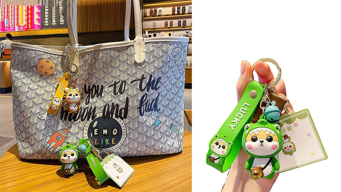 lovely corgi frog backpack pendant rubber logo keychain ladies sangeet gift items under 100