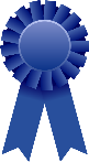 Illustration of a blue award ribbon