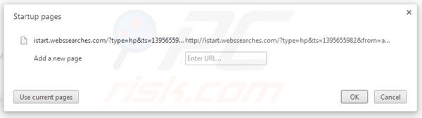 Remova o vírus istart.webssearches.com da página inicial do Google Chrome 