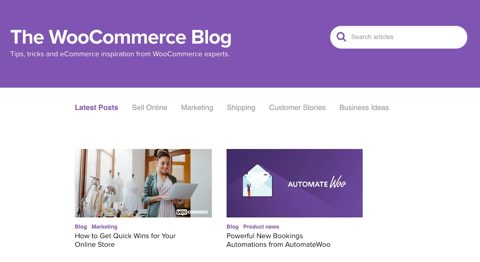 woocommerce blog