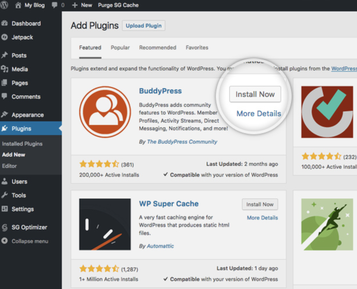 install plugins for WordPress website