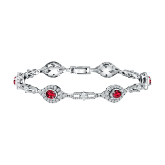 Model gelang bertatahkan ruby dan berlian di Flamma Collection
