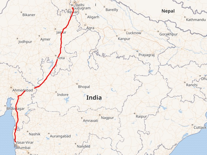 delhi mumbai expressway map