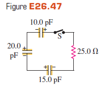 3-43 In the circuit shown in figure-3.341, the steady state charge