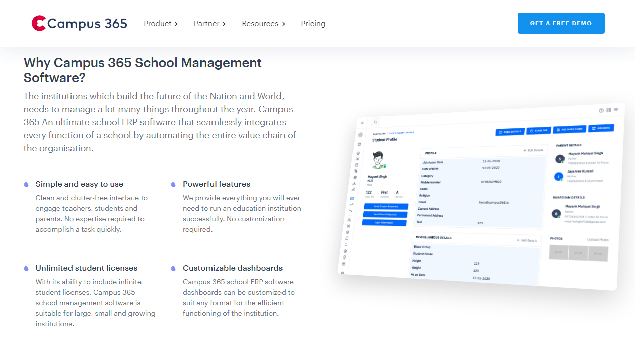 Campus 365 school management software is the one of the best school software in india. 