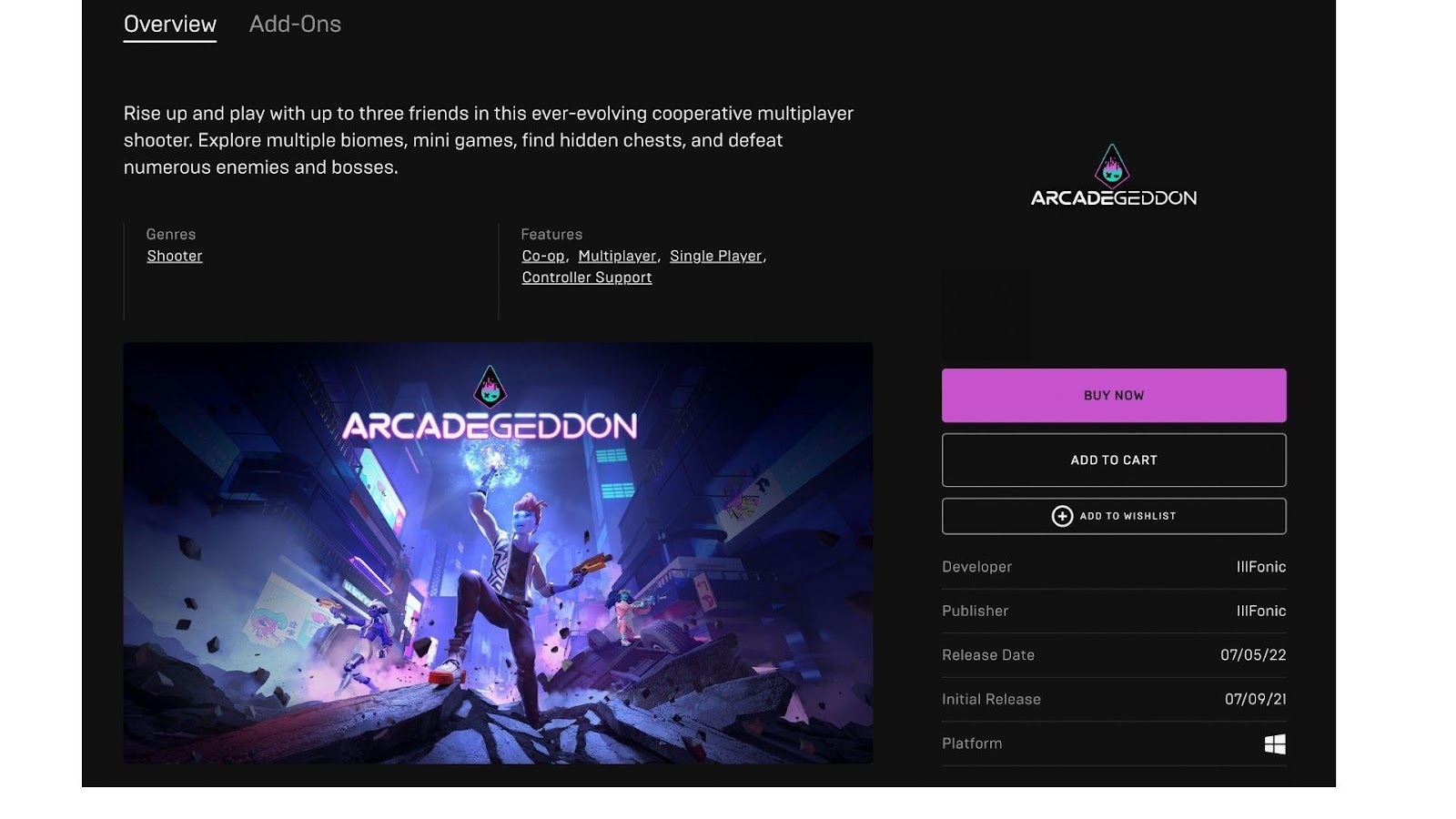 epic games store listing