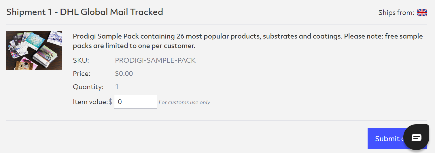 Print On Demand Etsy Integration: Ordering free sample pack with Prodigi