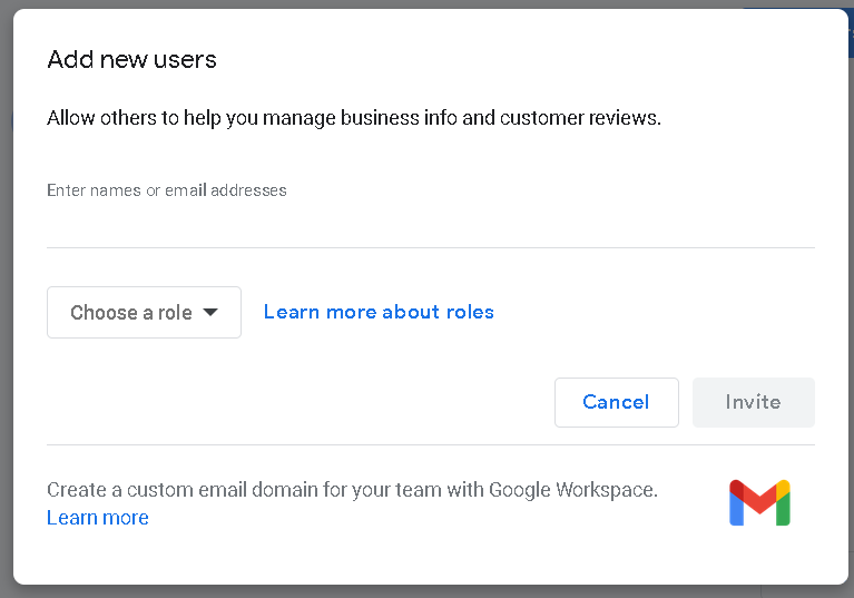 add users in google my business
