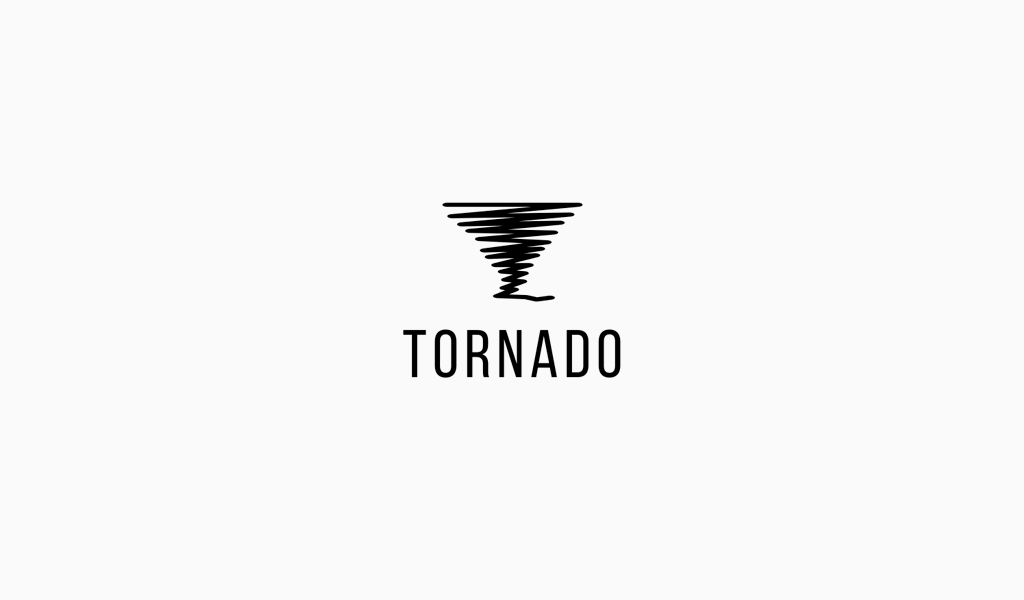 Logotipo de líneas horizontales de tornado