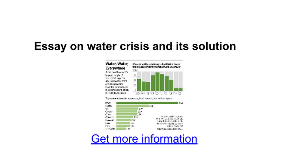 how to solve water crisis essay