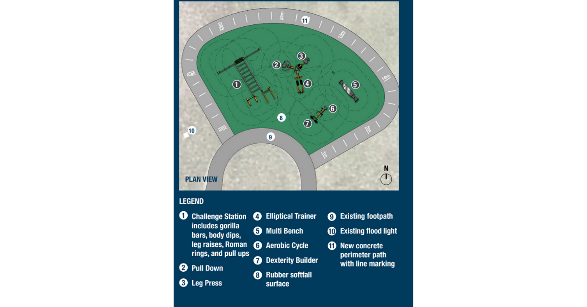 Proposed new outdoor gym at Snape Park, Maroubra plan view
﻿