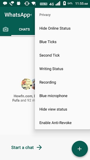 Privacy Features in WhatsApp Plus
