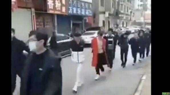 文革模式 湖北防疫游街示众、集中关押