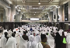 Muslim pilgrims gather to circumambulate around the Kaaba, Islam’s holiest site, located in the centre of the Masjid al-Haram mosque, Mecca, Saudi Arabia