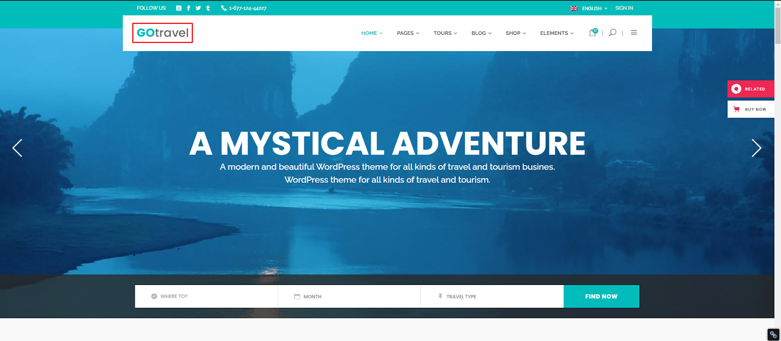 GoTravel - Travel Agency WordPress Theme