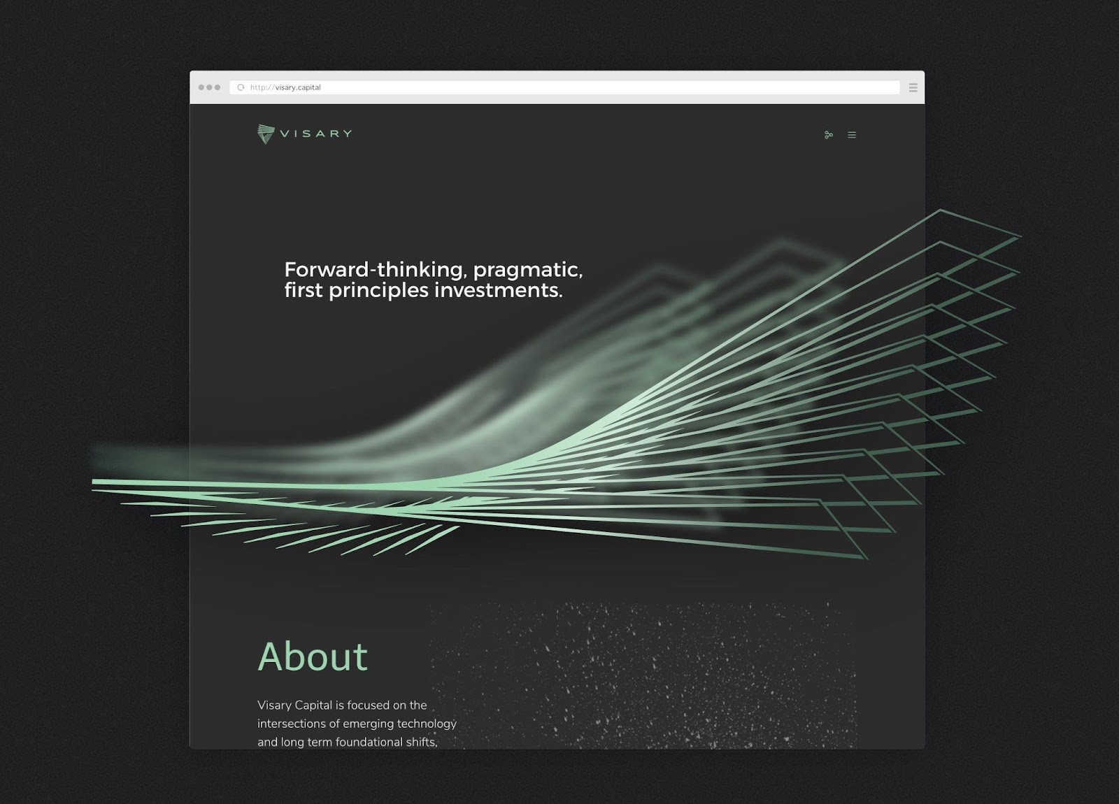A modernistic asymmetrical website layout design for a finance brand