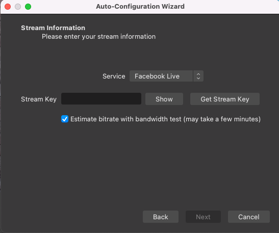 Stream Key for Facebook OBS