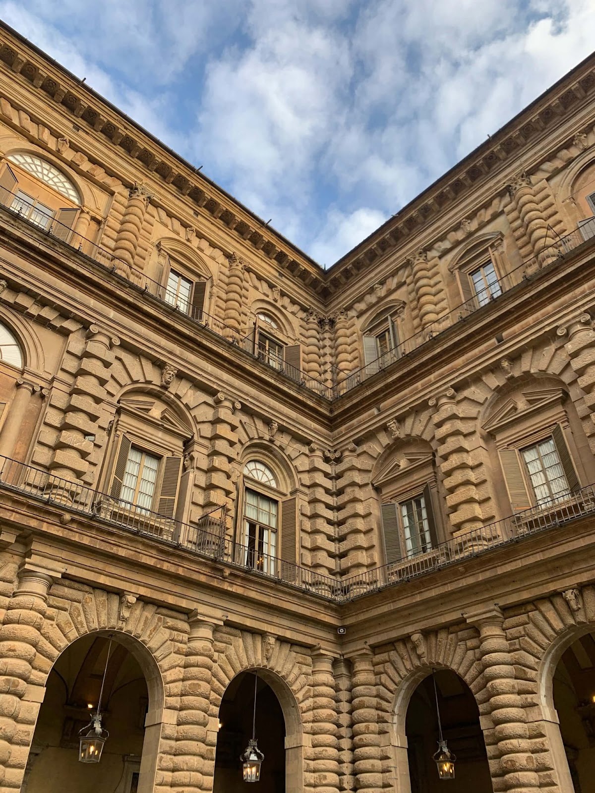 Pitti Palace, Roman style aqueduct architecture, Medici family residence, Florence, Italy