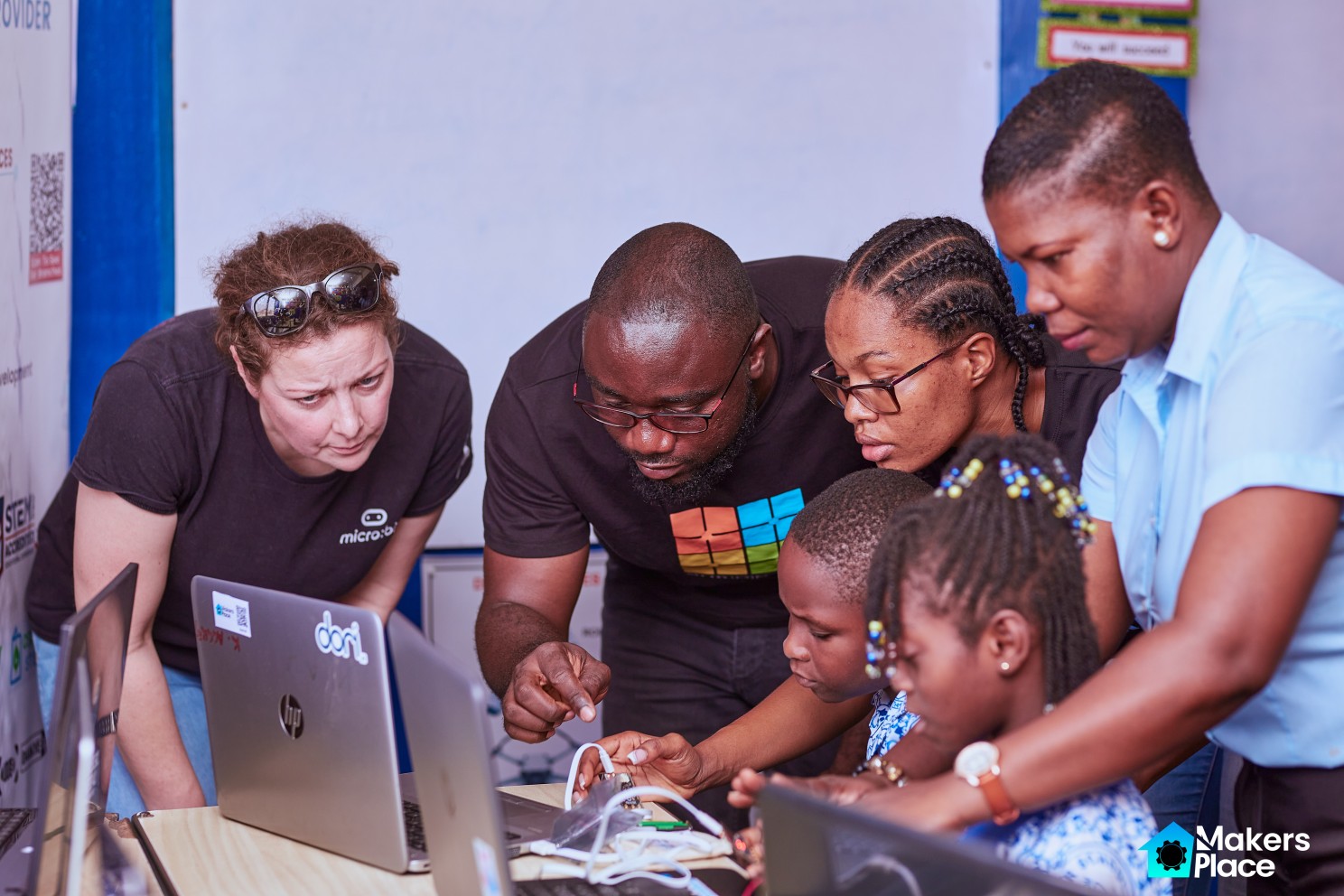 Engaging session with students  -  Micro:bit Ecosystem Visit to Ghana and K12 Classroom Tour at MakersPlace - MakersPlace.io - Makers Place Ghana.