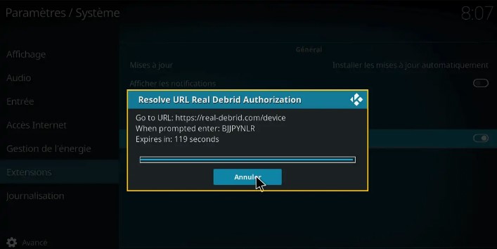 configuración de debrid real en kodi