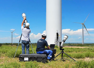 Ground-based turbine inspection using high-resolution cameras