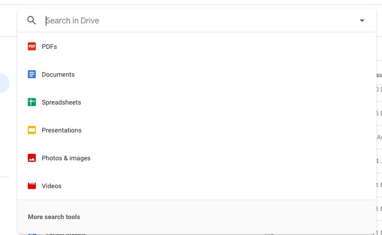 Search for your file in Google Drive