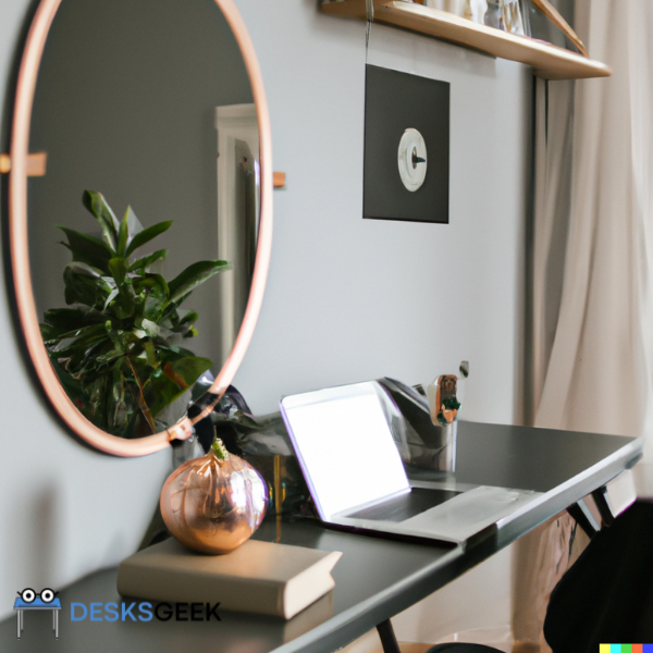 An image showing Mirror Beside a Desk