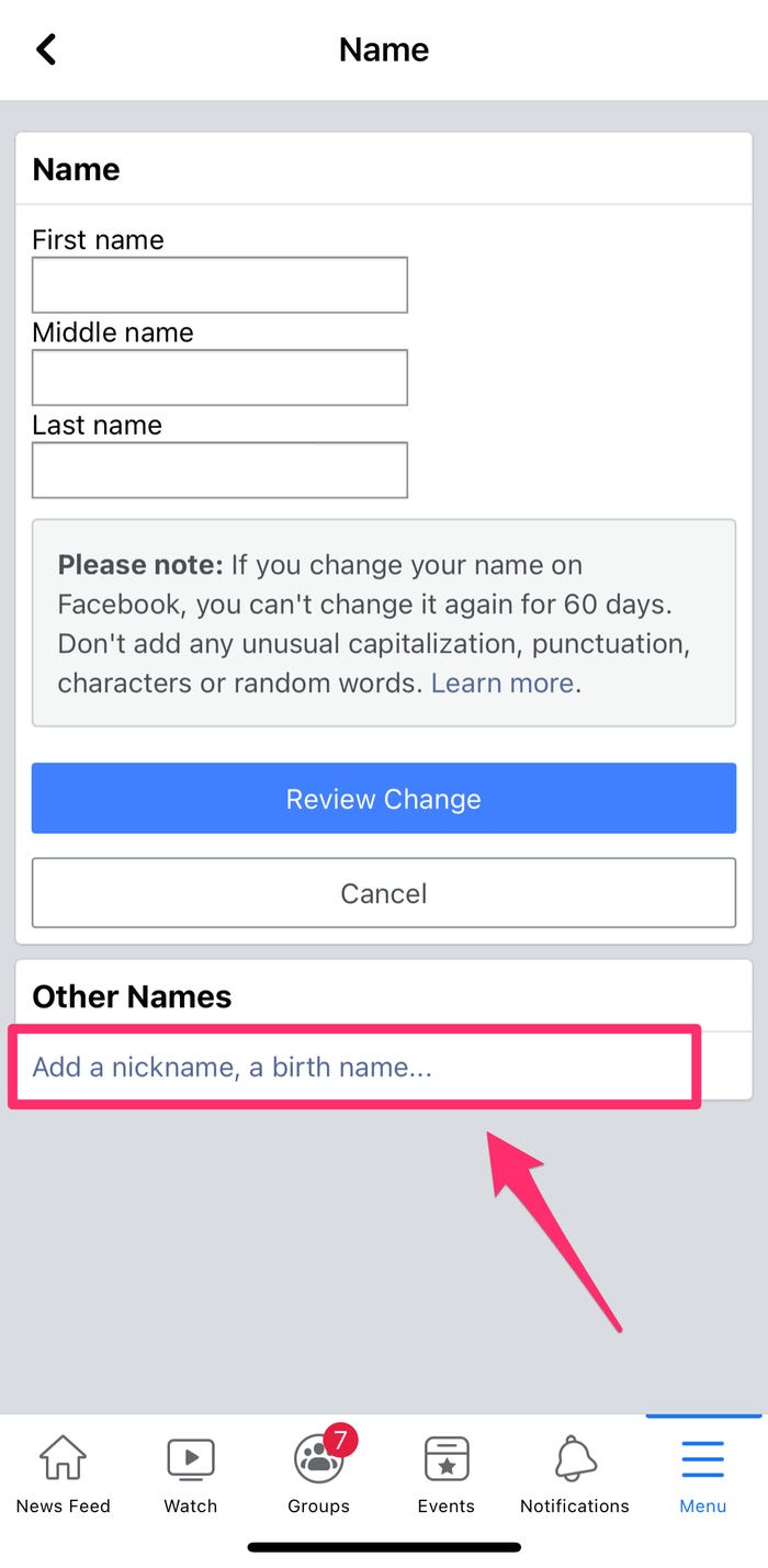 كيف اغير اسمي في الفيس بوك