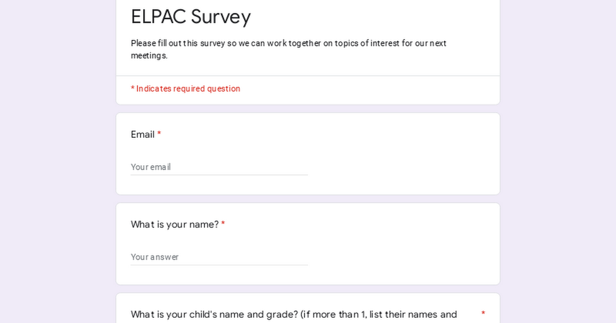 ELPAC Survey