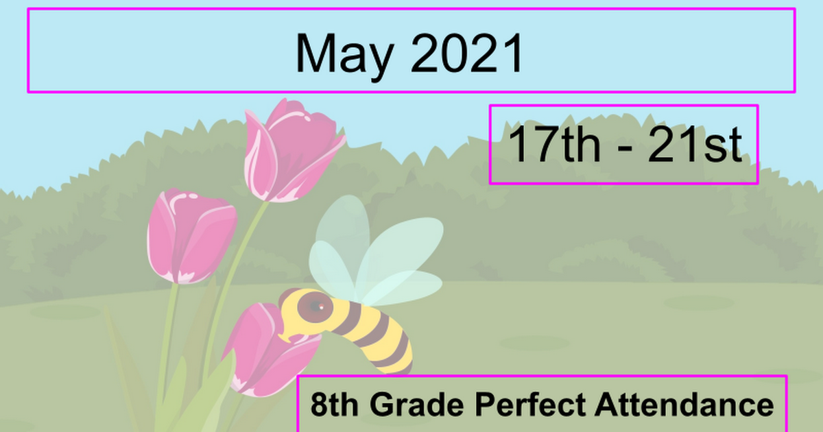 8th Grade Perfect Attendance May 17th - 21st