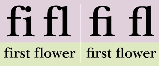 Example of fonts converting text to special characters