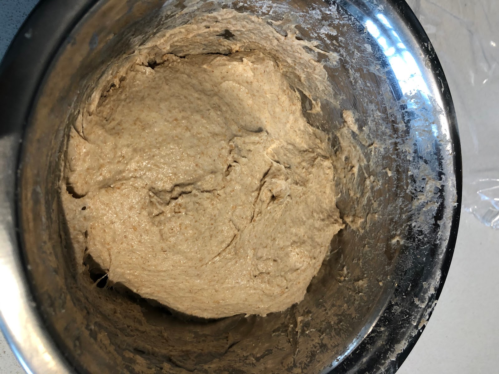 Rye Bread Sourdough Dough in Bowl