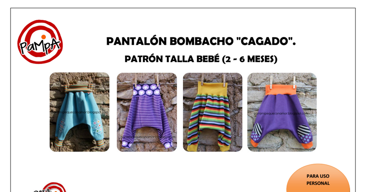 00 Patron Pantalon Bombacho Cagado Talla 2 A 6 Meses Pampa Pdf Google Drive