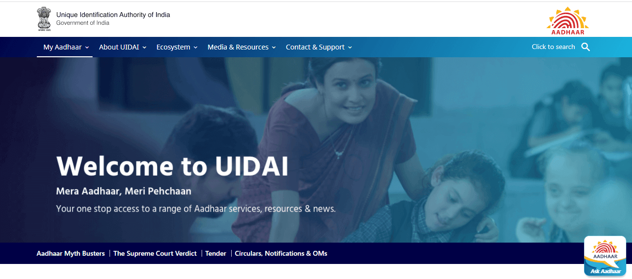 UIDAI website