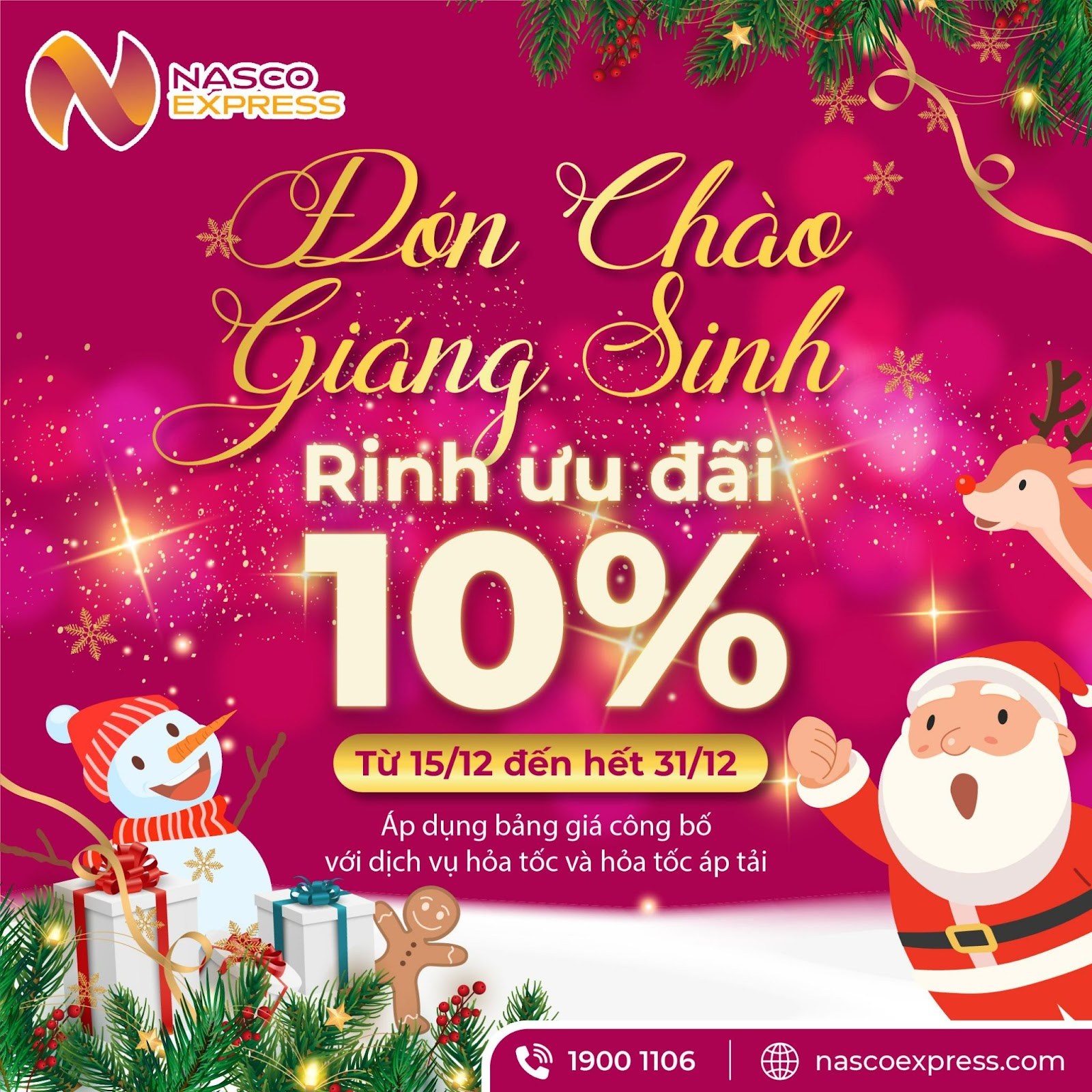 Ưu đãi 10% khi gửi hàng hỏa tốc và hỏa tốc áp tải