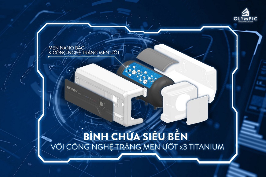 Bình chứa siêu bền của bình nóng lạnh Olympic Nova 20 lít