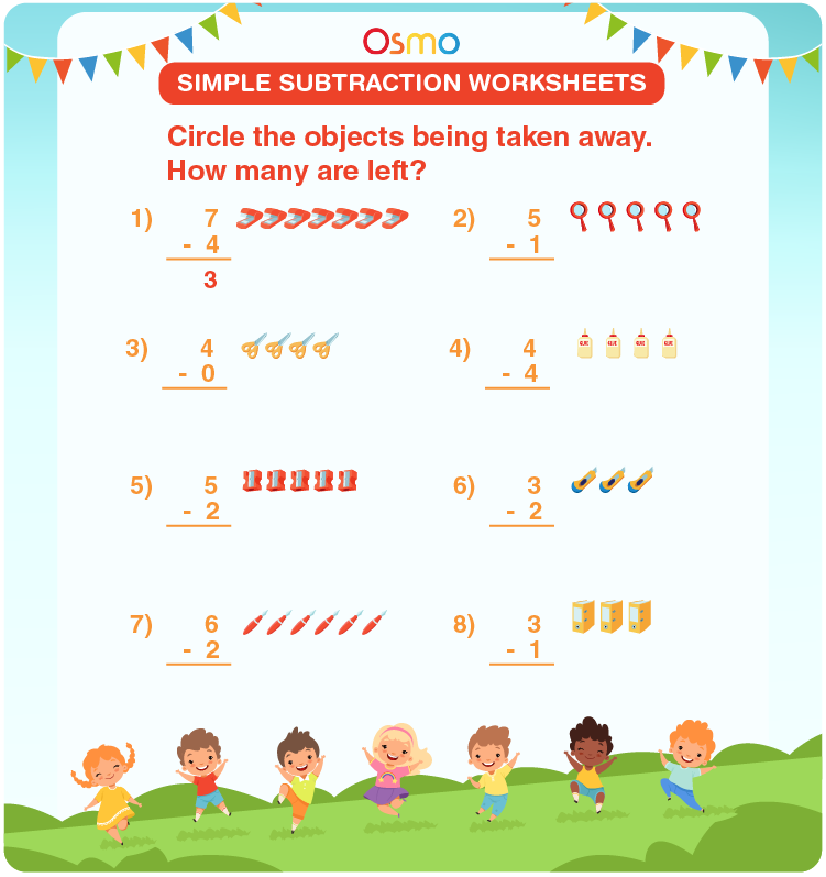 Subtraction Worksheets for Kindergarten