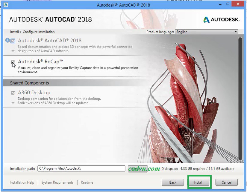 Hướng dẫn cài đặt autocad 2018-3