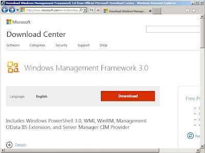 Descarga de Windows Management Framework 3.0