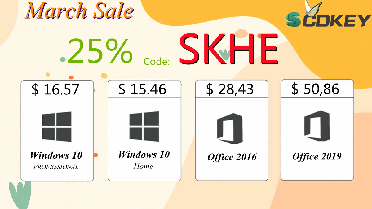 Windows 10 Pro Genuine Lifetime for only $16, reduced by 91% on Scdkey  March Sale! | Hardware Times