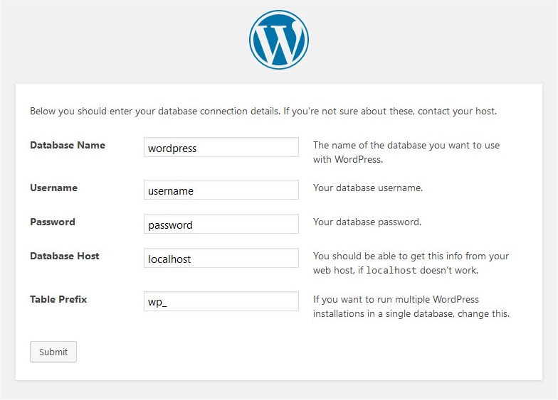 installing wordpress