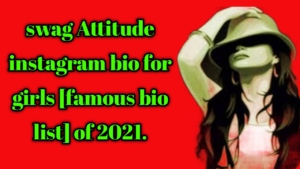 swag Attitude instagram bio for girls [famous bio list] of 2021.