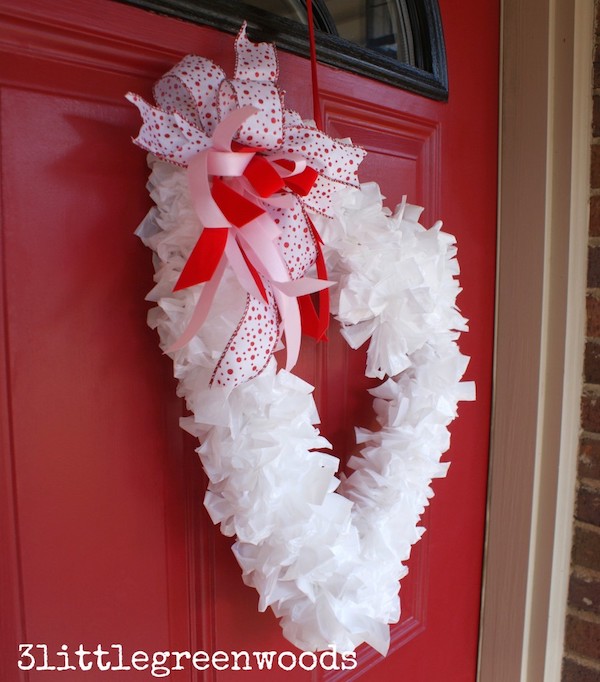 upcycled heart wreath, DIY Valentine’s Day Decorations