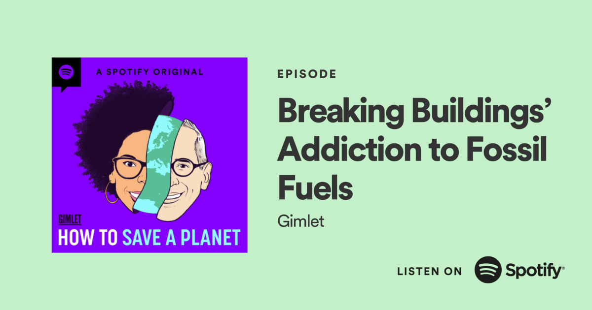 Title of episode with the show's branded illustration of hosts Dr. Ayana Elizabeth Johnson and Alex Blumberg separated by a sliver of planet Earth. Image is hyperlinked to respective Spotify episode page.