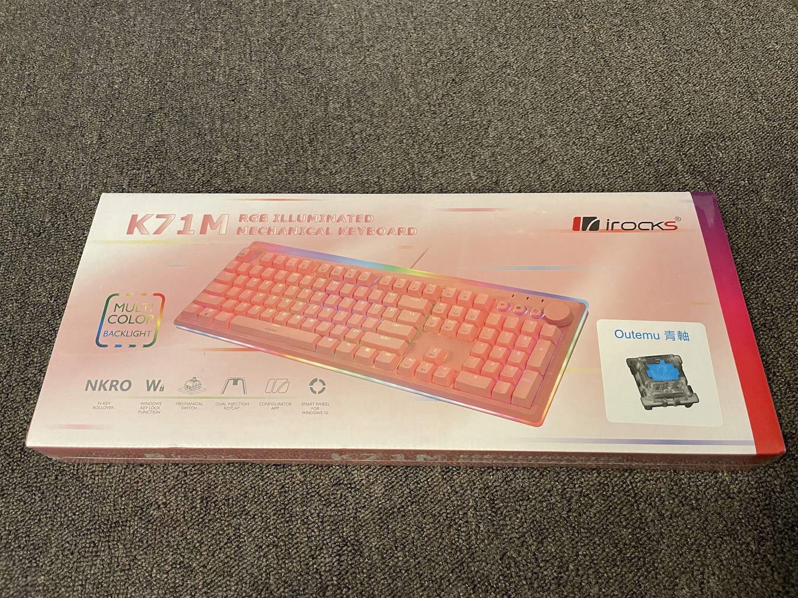 開箱 Irocks K71m Rgb 機械式鍵盤 粉 有粉紅色 Rgb燈光 智慧滾輪 Pbt鍵帽 只要2千初的鍵盤你看過沒 欣亞數位論壇欣亞數位電腦欣亞排排購
