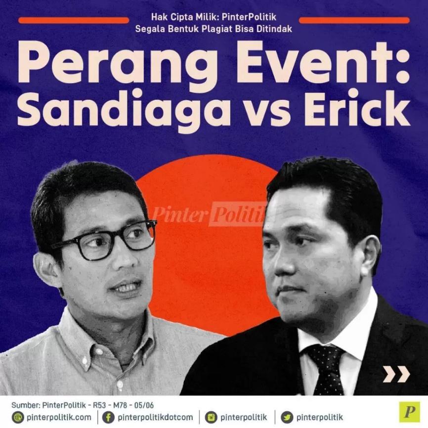 Perang Event Sandiaga vs Erick