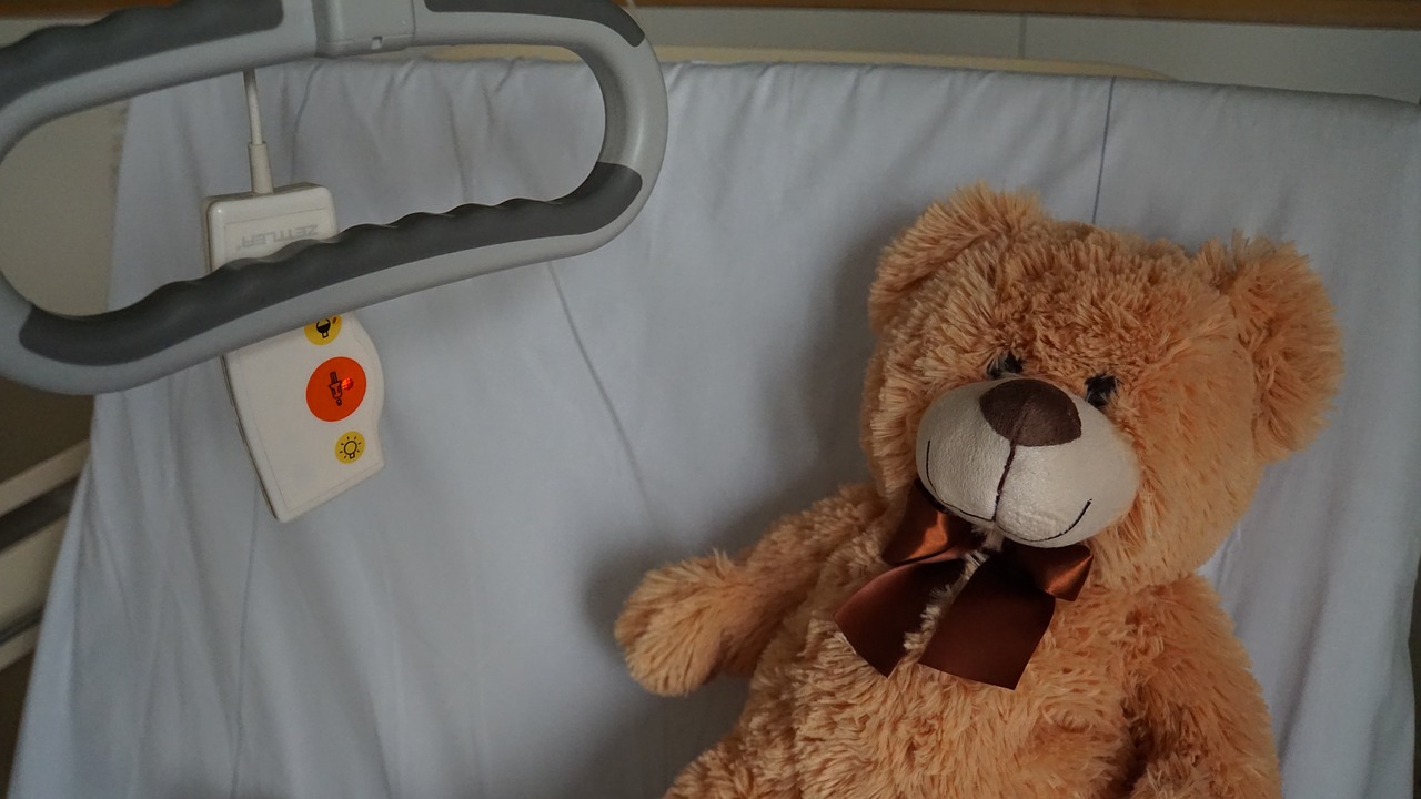 Hospital beds and stuffed animals
