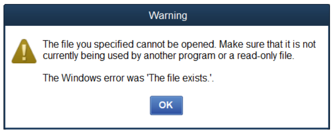 How to fix warning "THE FILE EXISTS”