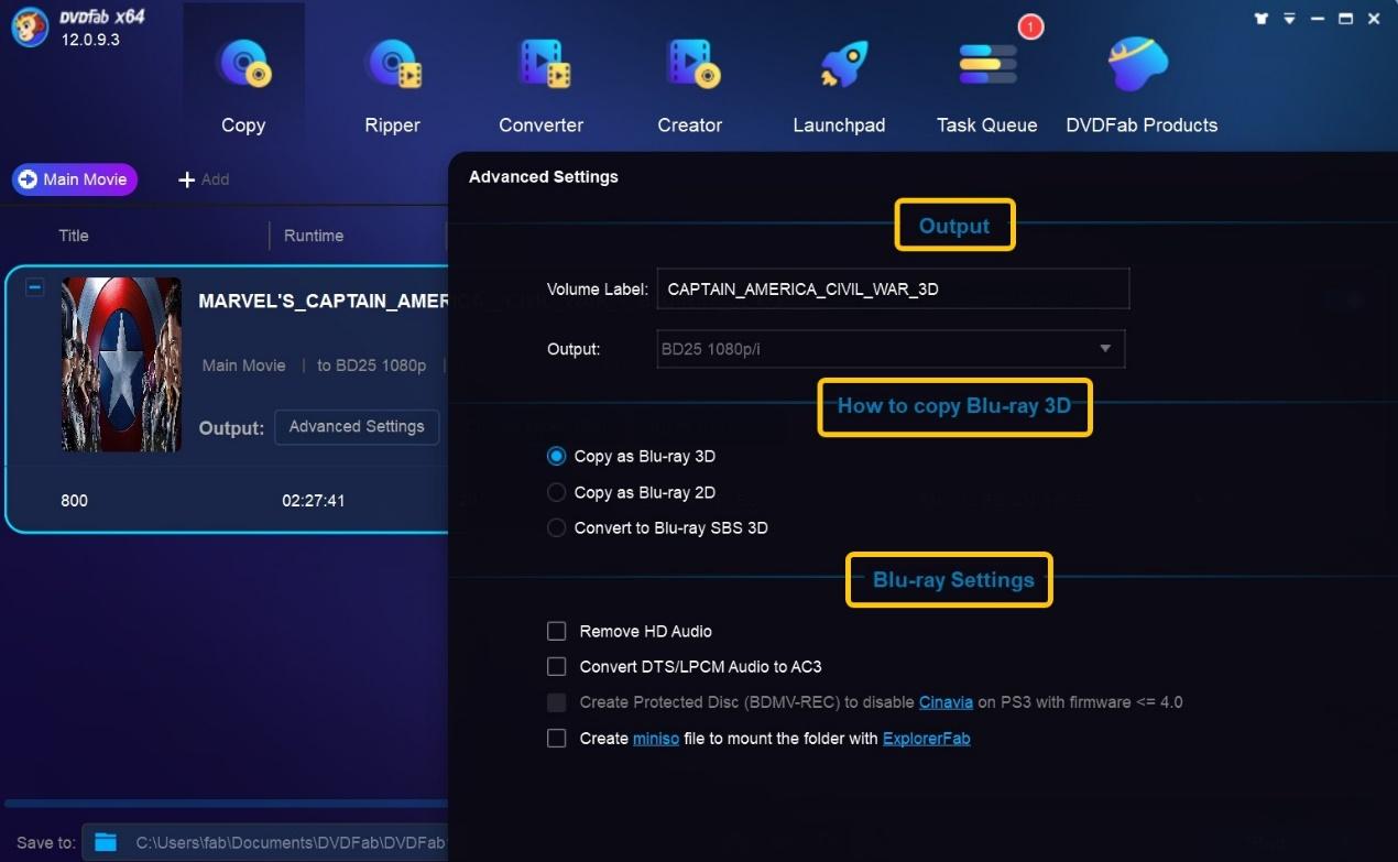 Advanced settings